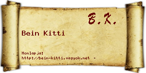 Bein Kitti névjegykártya